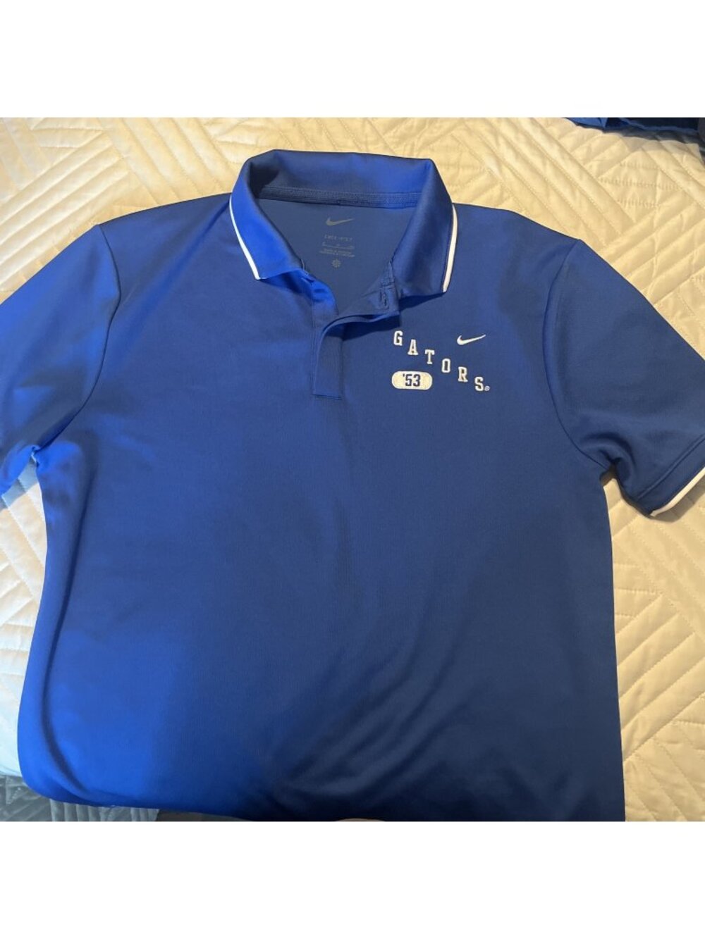 Men’s Florida Gators UF Short Sleeve Blue Polo Nike Dri Fit Small